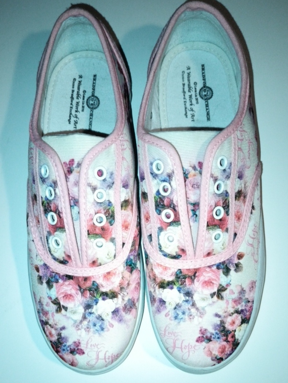 The Bradford Exchange Lena Liu "Steps Toward a Cure" Canvas Sneakers - Size 8.5